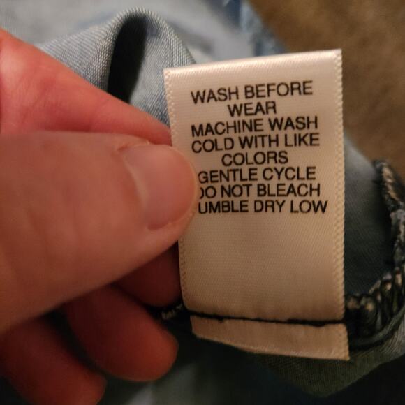 MICHAEL STARS Dress Womens Small S Blue Chambray Fringe Boho Western Festival - Picture 6 of 10